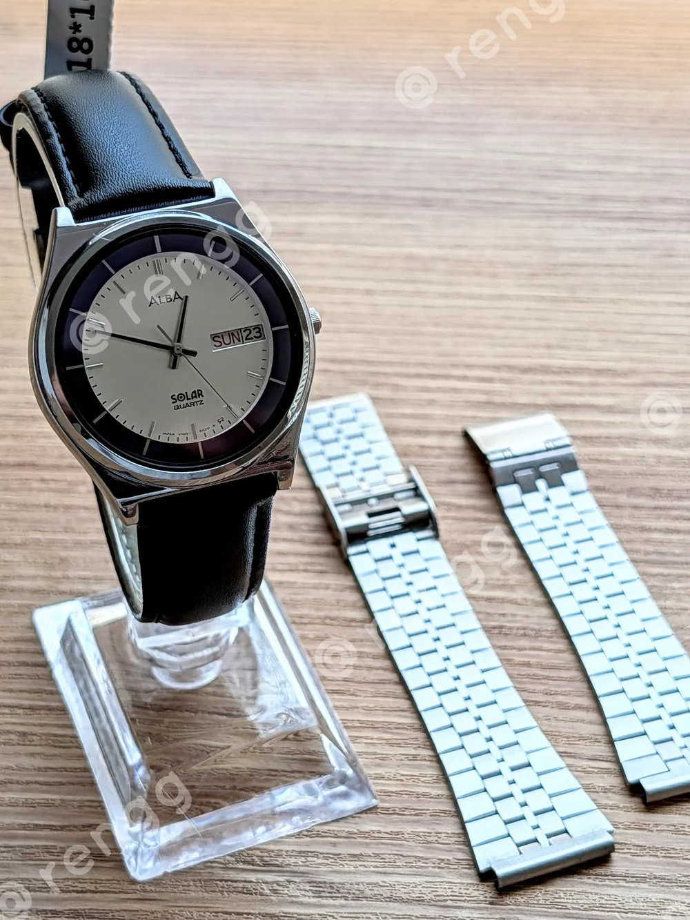 Rare JDM 36mm ALBA Solar Quartz Men's Watch - Silver Case 9mm Thickness